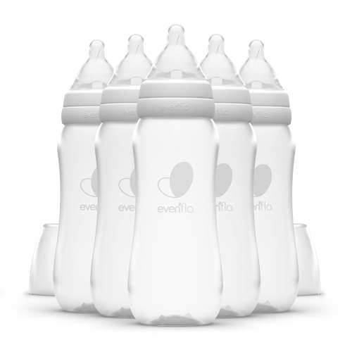 Evenflo Balance + Standard Neck BPA-Free Plastic Baby Bottles - 9oz, Clear, 6ct, Natural Vented, Newborn Pack
