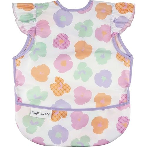Tiny Twinkle Mess Proof Baby Bib - Waterproof Toddler and Baby Apron Bib - Machine Washable - PFAS and BPA Free