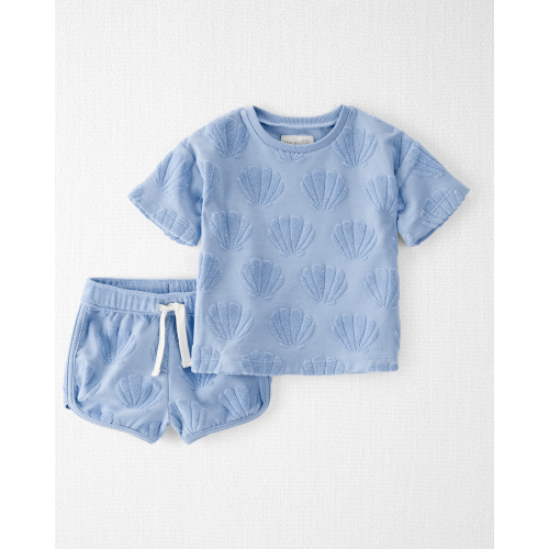 Blue Seashells Baby 2-Piece Seashell-Print Made with Organic Cotton