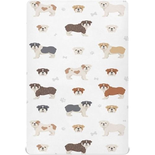 English Bulldog Crib Sheet 52*28*9In