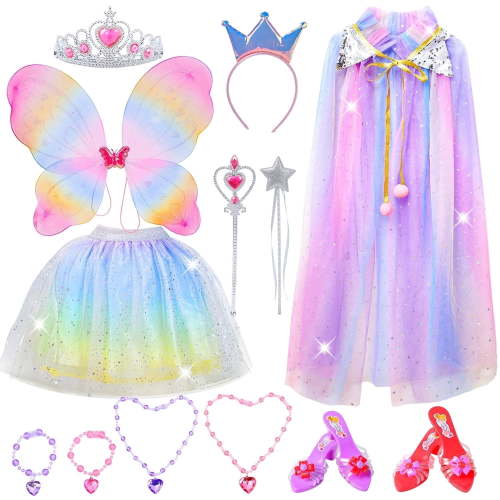 JoyStone 13Pcs Princess Dress Up Toys for Toddler Girls, Butterfly Wings, Presents Jewelry Toys for Toddler Girls 3-6 Years