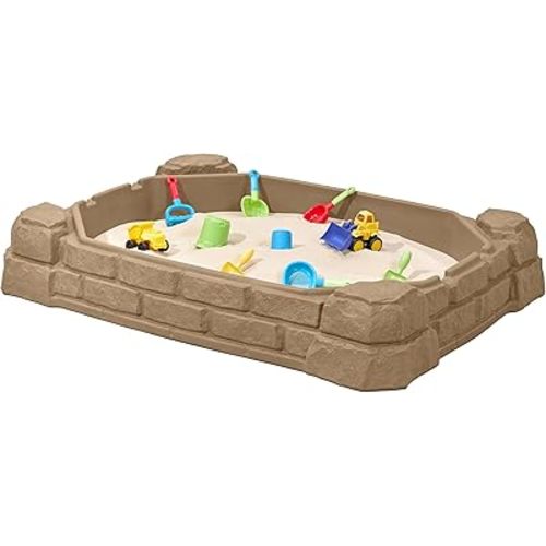 Step2 Natural Playful Sandbox, Kids Activity Sensory Table, Summer Outdoor Toys, Lid Included, For Toddlers 1+ Years Old