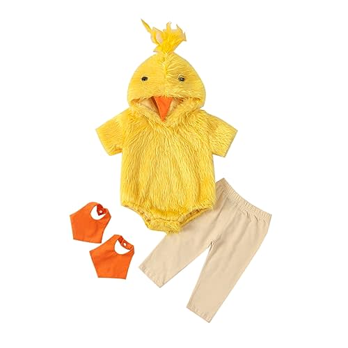 oneflow Newborn Toddler Baby Girl Boy Halloween Duck Costumes Fur Hooded Onesie Cute Infant Chick Costume Outfit Clothes