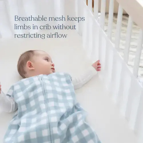 HALO Breathable Mesh Crib Liner for Full Sized Solid End Crib in White