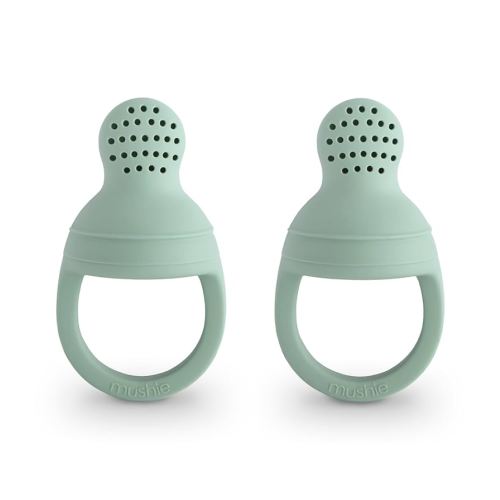 mushie Silicone Baby Fresh Fruit & Food Feeder Pacifier | 6 Months+ (Cambridge Blue)