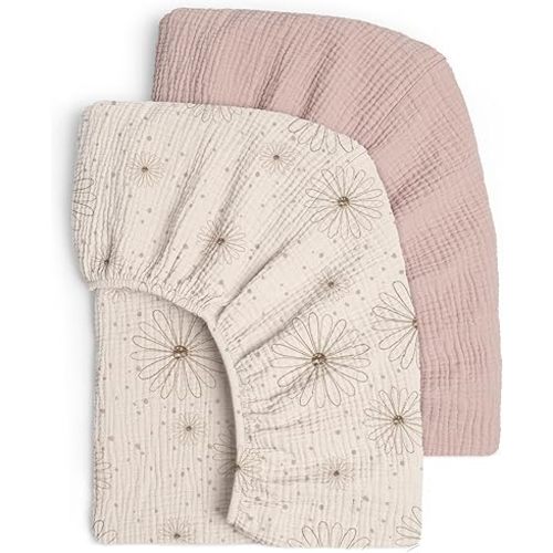 Lulumoon Crib Sheet Muslin for Baby: Soft Cotton Crib Sheets Fitted for Toddler Girl and Boy - Breathable Crib Mattress Sheet 28"X 52"