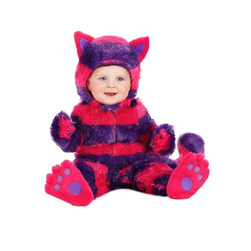 Infant Curious Cheshire Cat Halloween Costume, Striped Wonderland Feline Outfit