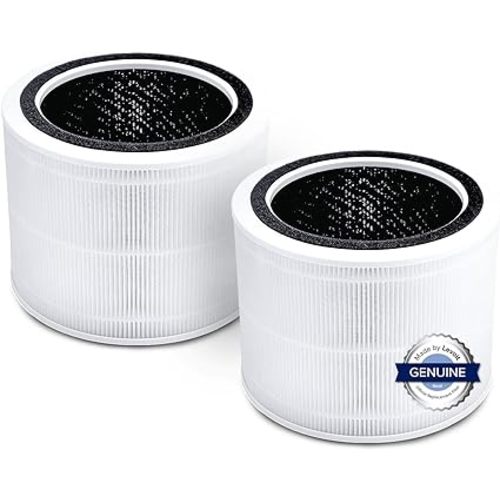 LEVOIT Core 200S Air Purifier Replacement Filter, 3-in-1 Filter, High-Efficiency Activated Carbon, Core 200S-RF, 2 Pack, White