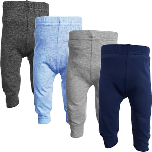 123 Bear Infant and Toddler Soft Cotton Spandex Boys and Girls Pants Multipacks