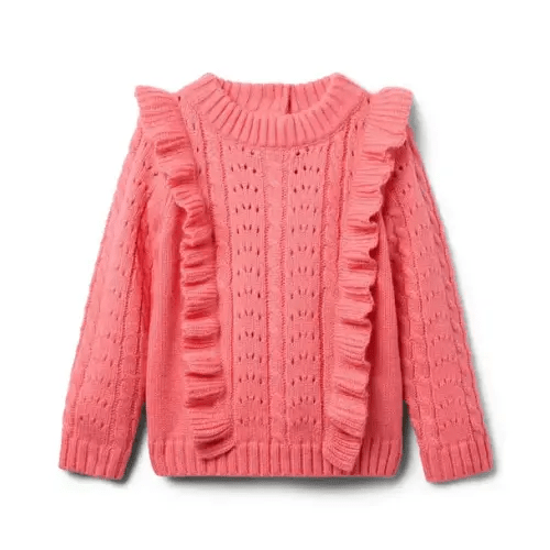 Flamingo Cable Sweater; 6-12m