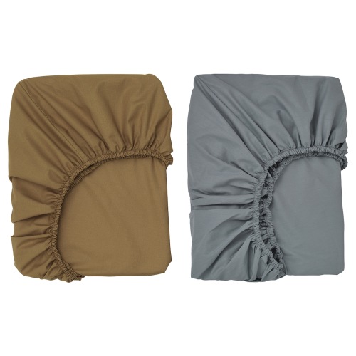 GULDVÄVARE Crib fitted sheet - dark yellow/blue 70x132 cm (27 1/2x52 ")