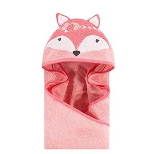 Hudson Baby Unisex Baby Cotton Animal Face Hooded Towel, Boho Fox, One Size