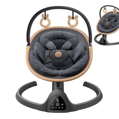 Baby Swings for Infants, Fasonbaby Bluetooth Infant Swing with Music Speaker with 3 Seat Positions, 5 Speeds and Remote Control - Portable Baby Swing for Indoor and Outdoor (Black)