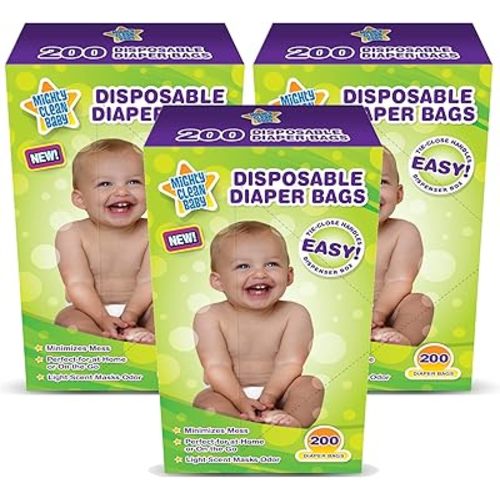 Baby Disposable Diaper Bags with Light Powder Scent, 600 count