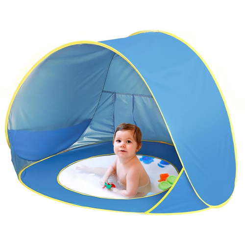 Beach Shelter Baby Beach Tent Pop-Up Baby Beach Tent With Detachable Pool Uv Protection Upf 50+ Sun Shade Shelter For 1-2 Toddlers