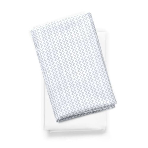 LullaGo Anywhere Bassinet Sheets 2-Pack - White Doodle