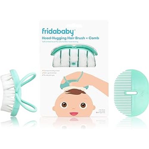 Frida Baby Infant Head-Hugging Baby Hairbrush and Comb Set, Newborn and Up
