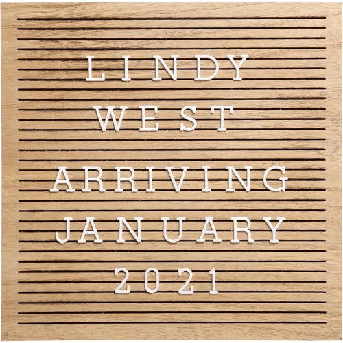 Pearhead Wooden Letterboard Set - Ideal Photo Sharing Prop for Baby Announcements, Milestone Keepsake, Custom Message Board and Shower Gift - Includes 188 Letters, Numbers, and Symbols - Natural Wood