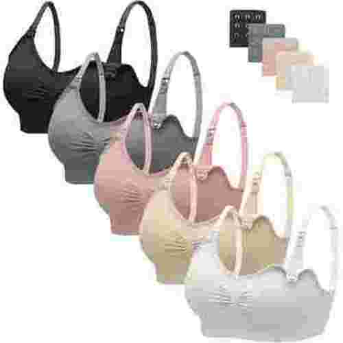 HBlife 5 Pack Nursing Bras for Breastfeeding Womens Maternity Bras Seamless Wireless Sleeping Bra with Bra Extenders