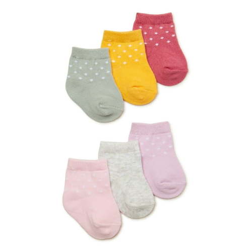 Carter's Child of Mine Baby Girl Dot Crew Socks, 6 Pack, Sizes Newborn-12 Months