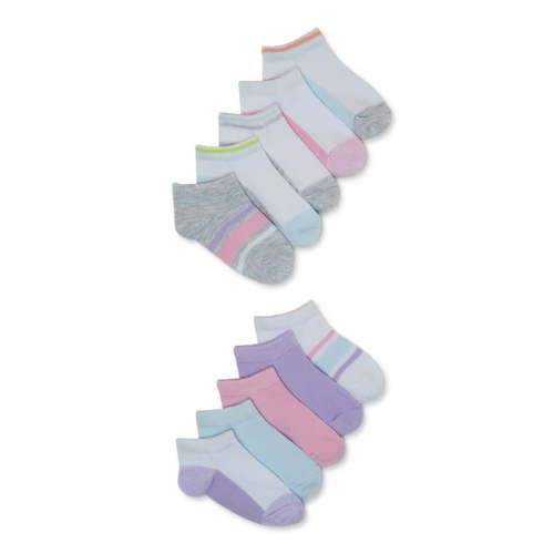 Fruit of the Loom Toddler Low- Cut Socks, 10- Pack, Size 6M-5T