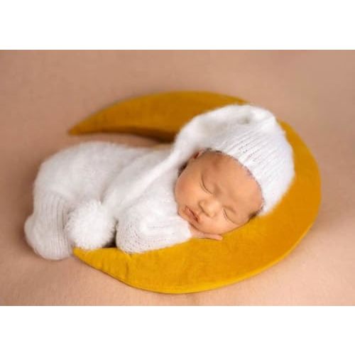 Lgvhydh Newborn Baby Photography Props Outfits Cute Mohair Hat Romper Set Infant Baby Boy Girl Photoshoot Props Costume Set ﻿