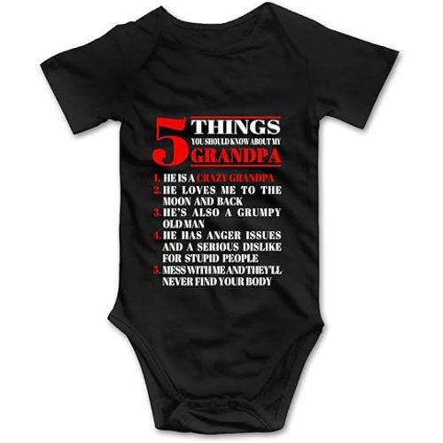 DOQOSESHY 5 Things You Should Know About My Grandpa Funny Baby Bodysuit Toddler Outfits