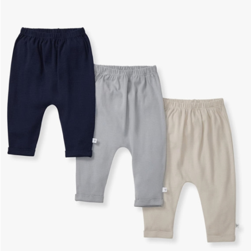 Burt's Bees Baby Unisex Knit Jogger Pants, 3-Pack Baby Sweatpants, 100% Organic Cotton Infant Bottoms