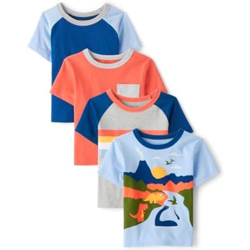 The Children's Place Baby Boys' and Toddler Short Sleeve Crew Neck Tees