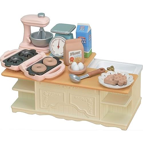 Calico Critters Kitchen Island - Dollhouse Furniture and Accessories with Working Features