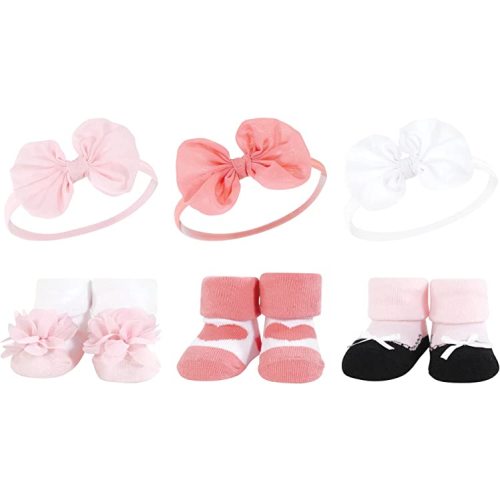 Hudson Baby Girl's Headband and Socks Giftset