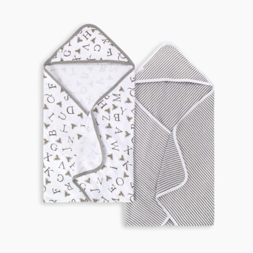 Burt's Bees Baby Organic Single-Ply Hooded Towel (2 Pack) - A Bee C