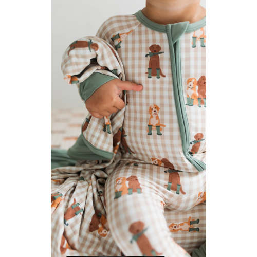 Green Pup Friends Zipper Romper – tiny threads
