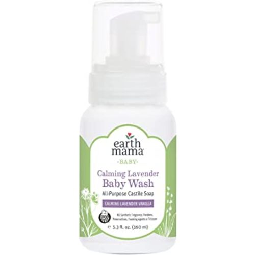 Earth Mama Calming Lavender Baby Wash with Gentle Castile Soap for Sensitive Skin, 5.3-Fluid Ounce