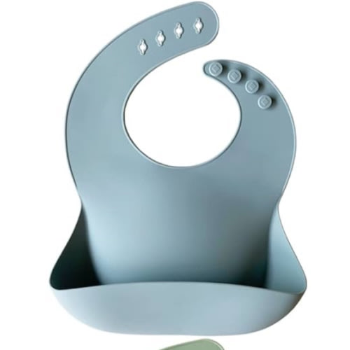 Moonkie Silicone Baby Bibs Set Of 2 | BPA Free Waterproof | Soft Flexible Adjustable Silicone Bibs for Babies & Toddlers(Ether/Sage)
