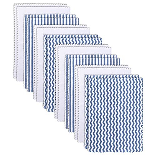 16 Pack Super Soft Baby Burp Cloths, Baby Washcloths, Ultra Absorbent Large Newborn Burping Cloth for Boy and Girl, Milk Spit Up Rags, Unisex for Baby Sensitive Skin, Navy Blue and White, 16 x 12 Inch