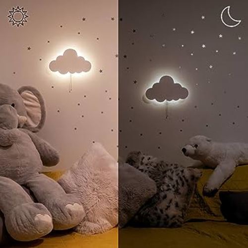 Cloud Light - Floating Cloud Wall Lamp For Nursery | Cute Floating Cloud Lamp For Kids Bedroom | Battery-operated Hanging Cloud Night Lights | Cloud Lights For Bedroom | Cloud Lamp For Baby Nursery