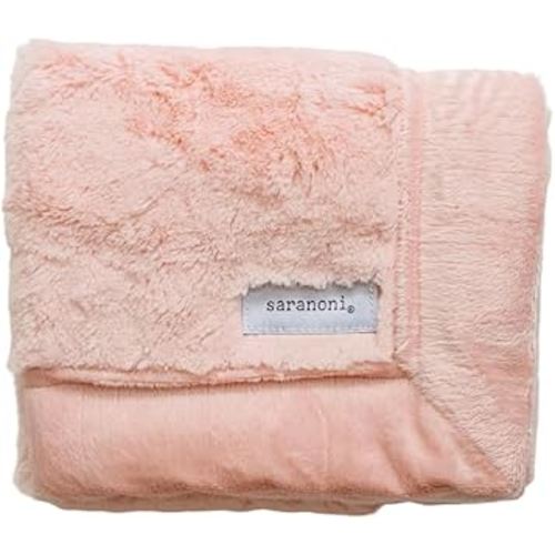 SARANONI Luxury Security Blankets for Babies | Ultra-Soft Lush and Boutique Quality Baby Blanket | Peach Blush, Mini - 15" x 20"