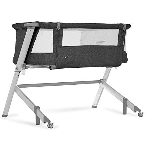 Skylar Bassinet and Beside Sleeper in Black, Lightweight and Portable Baby Bassinet, Five Position Adjustable Height, Easy to Fold and Carry Travel Bassinet, JPMA Certified