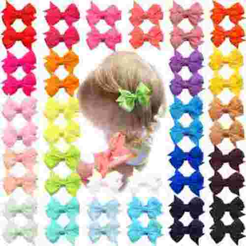 JOYOYO 50Pcs 25 Colors in Pairs Tiny 2" Baby Hair Bows Fully Covered Barrettes Clips for Little Girls Infants Toddlers