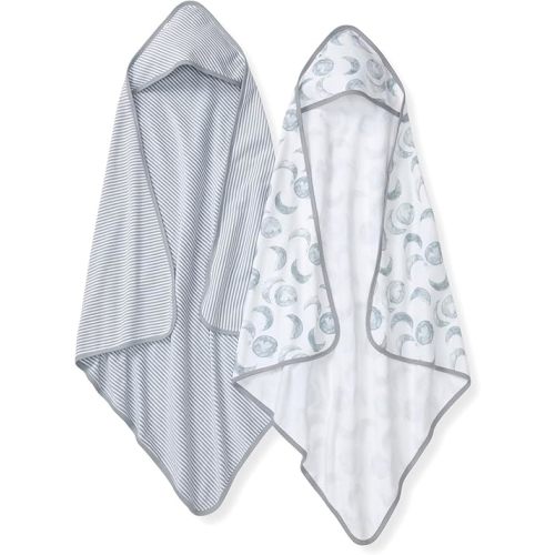 Burt's Bees Baby Hooded Towels, Absorbent Knit Terry, Super Soft Single Ply, 100% Organic Cotton