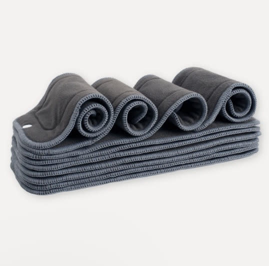 5 Layer Charcoal & Microfiber Inserts - 10 Pack with Snaps
