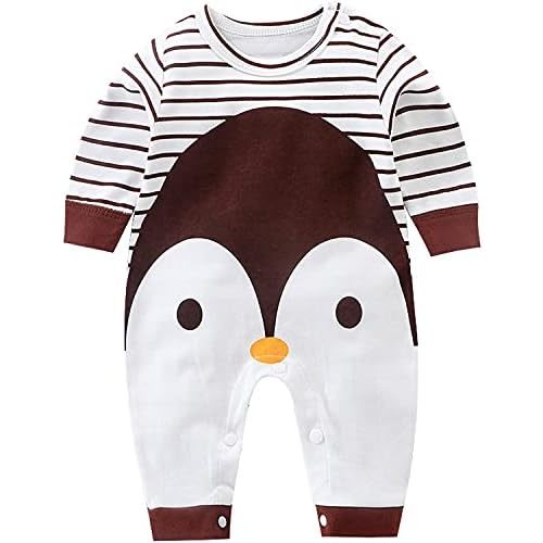 EISHOW Newborn Casual Romper Jumpsuit Cute Unisex Baby Boys Girls Stripe Cartoon Clothes