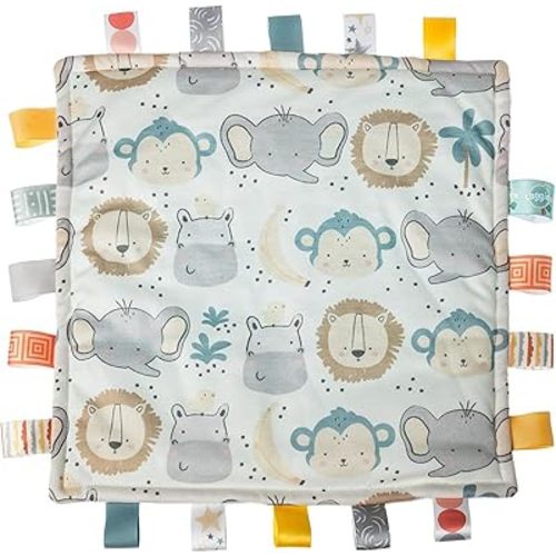 Taggies Lovey for Baby Security Blankets Original Comfy Blanket with Sensory Tags, 12 x 12-Inches, Jungle