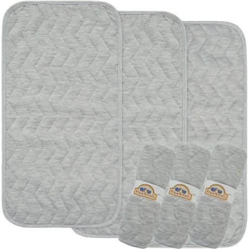 BlueSnail Waterproof and Portable Baby Changing pad Liners 3 Count (Light Gray)