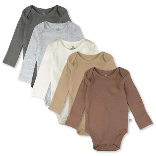 5-Pack Organic Cotton Long Sleeve Bodysuits | Honest Baby Clothing