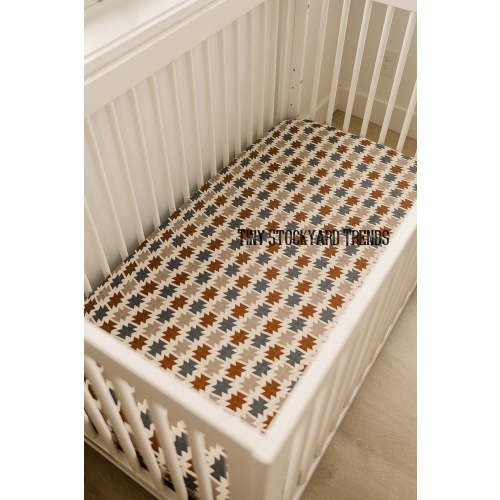Western Aztec Muslin Crib Sheet