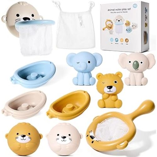 Otter Bath Toy Set for Toddlers 1-3, Cute Baby Bath Toys for Bathtub Pool