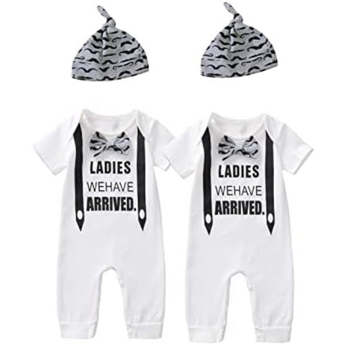 Baby Boy Matching Outfit Newborn Boy Twins Bodysuit Ladies We Have Arrived Romper