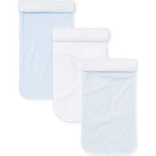 3pc Striped Burp Cloth Set, Blue - Kissy Kissy | Maisonette